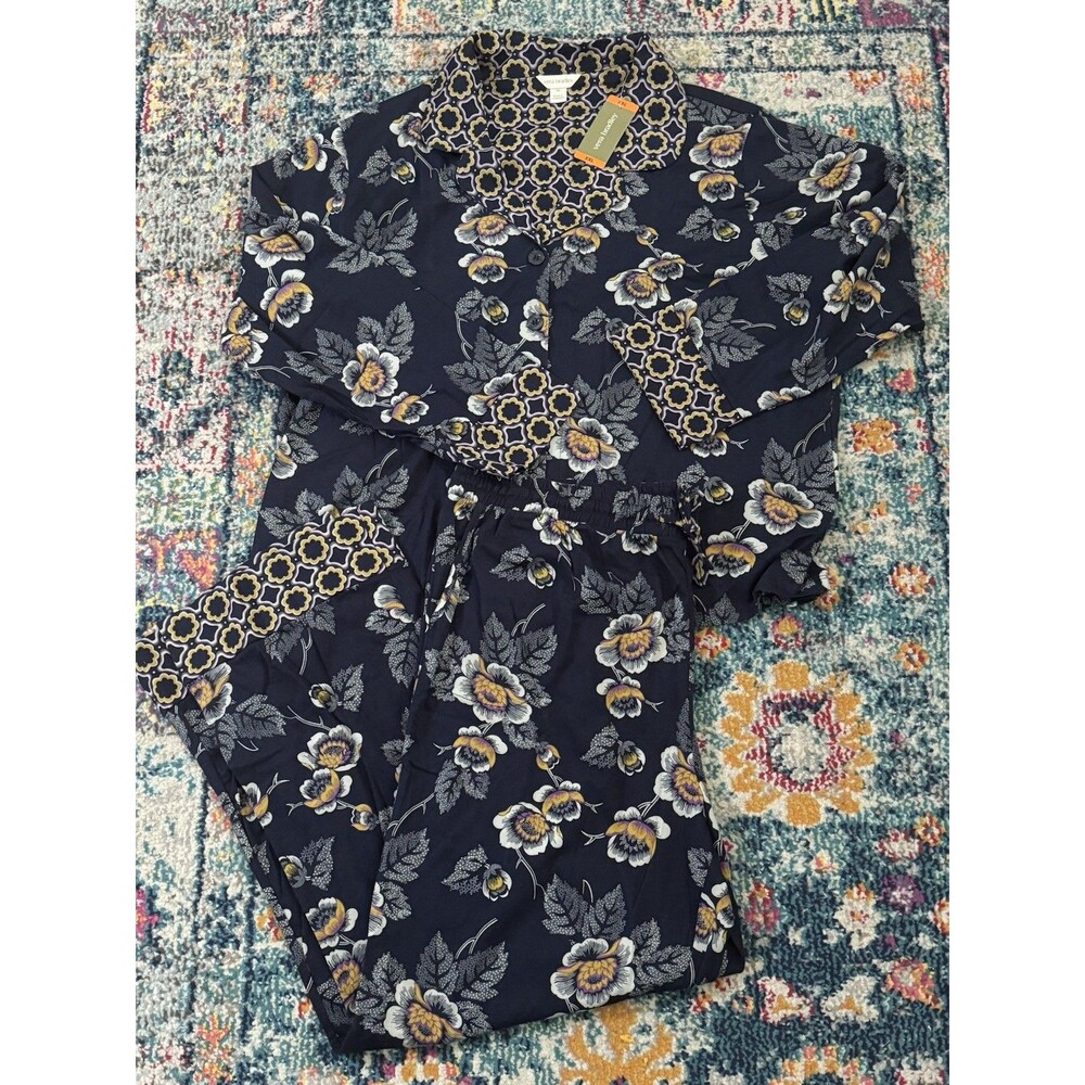 NEW VERA BRADLEY 2PC Pajama Set Floral Print Cotton Flannel Women’s Size XXL